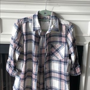 Rip curl flannel button up shirt NWT